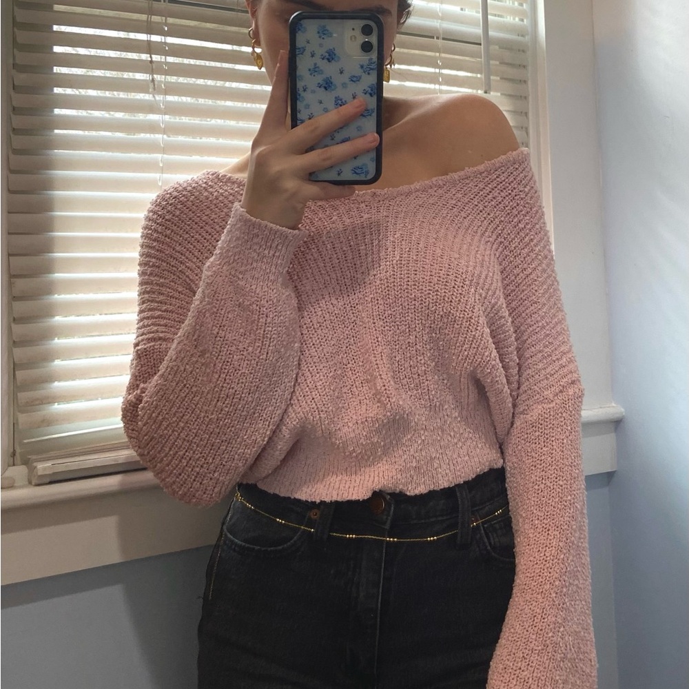 Debut Women’s Open Back Baby Pink Sweater